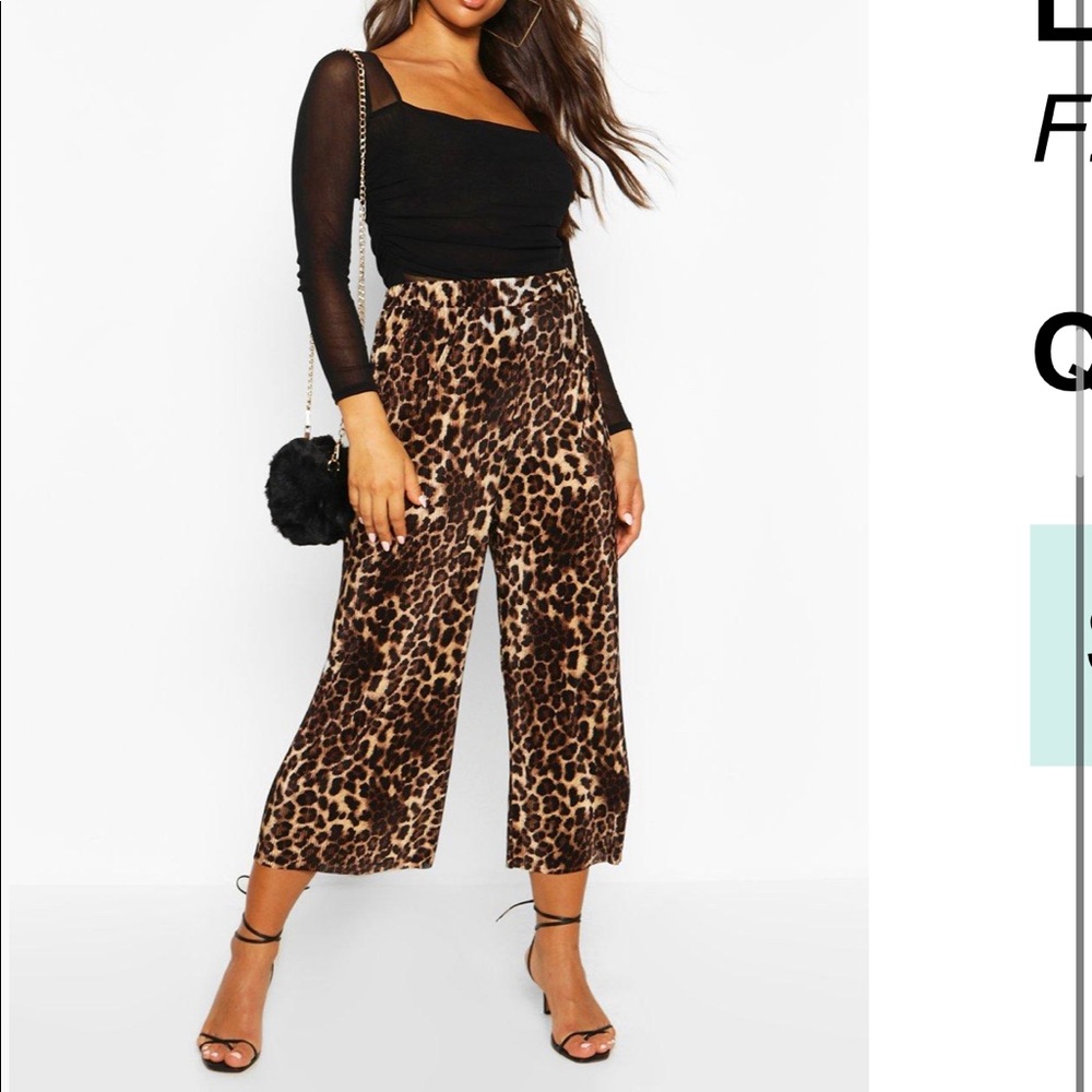 Leopard Plisse Culottes